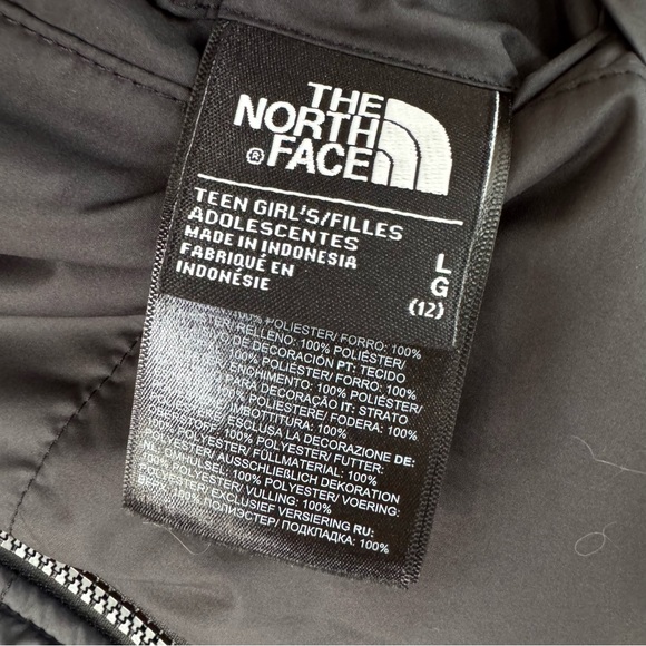 The North Face Girls Reversible Black Mossbud Swirl Parka Jacket - Picture 8 of 9